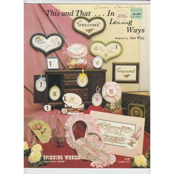 This and That in Loving Ways Cross Stitch Pattern Leaflet Jan Way Spinning Wheel - Picture 1 of 2